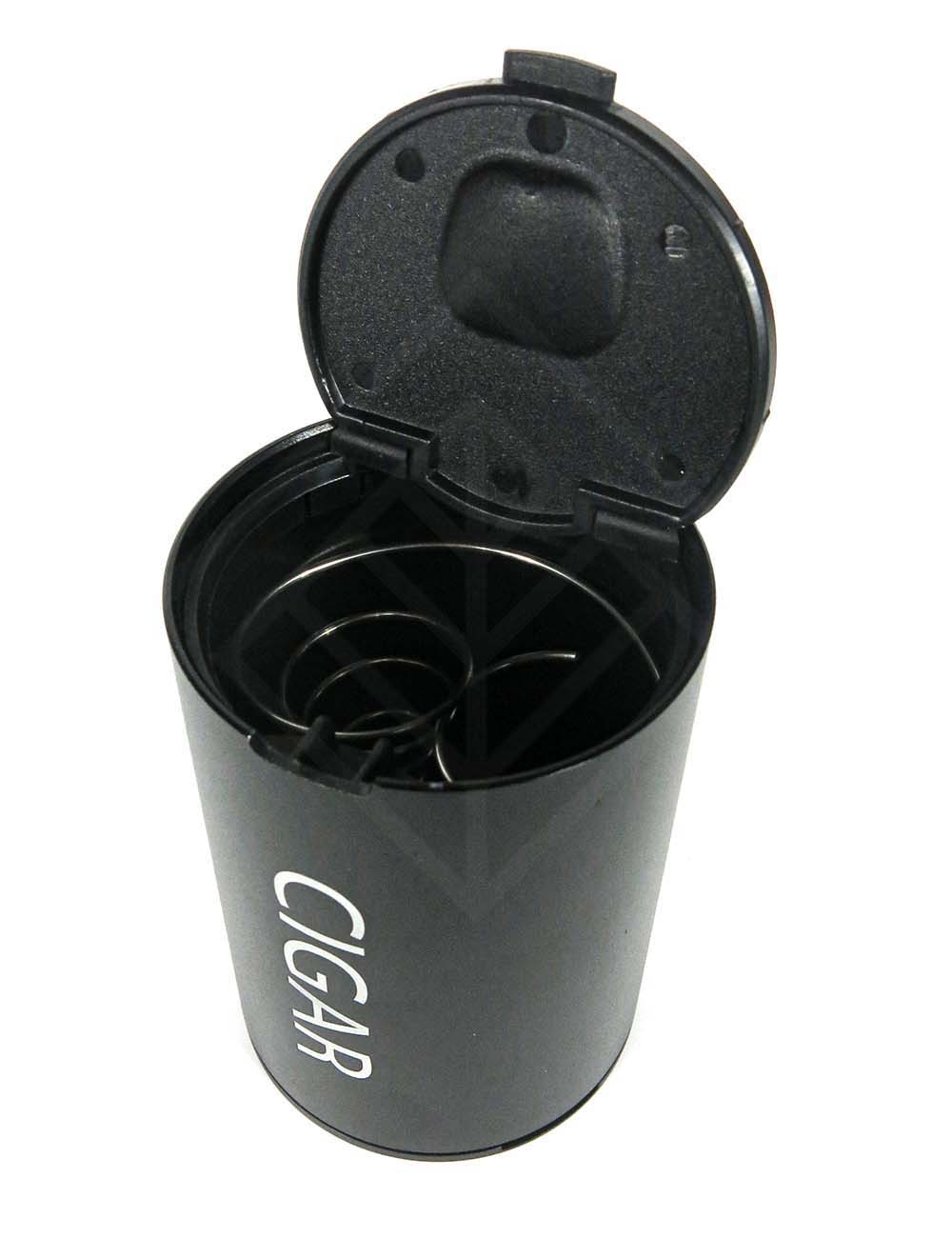 Scrumiera p-u trabucuri CIGAR aluminium black for tin holder in car